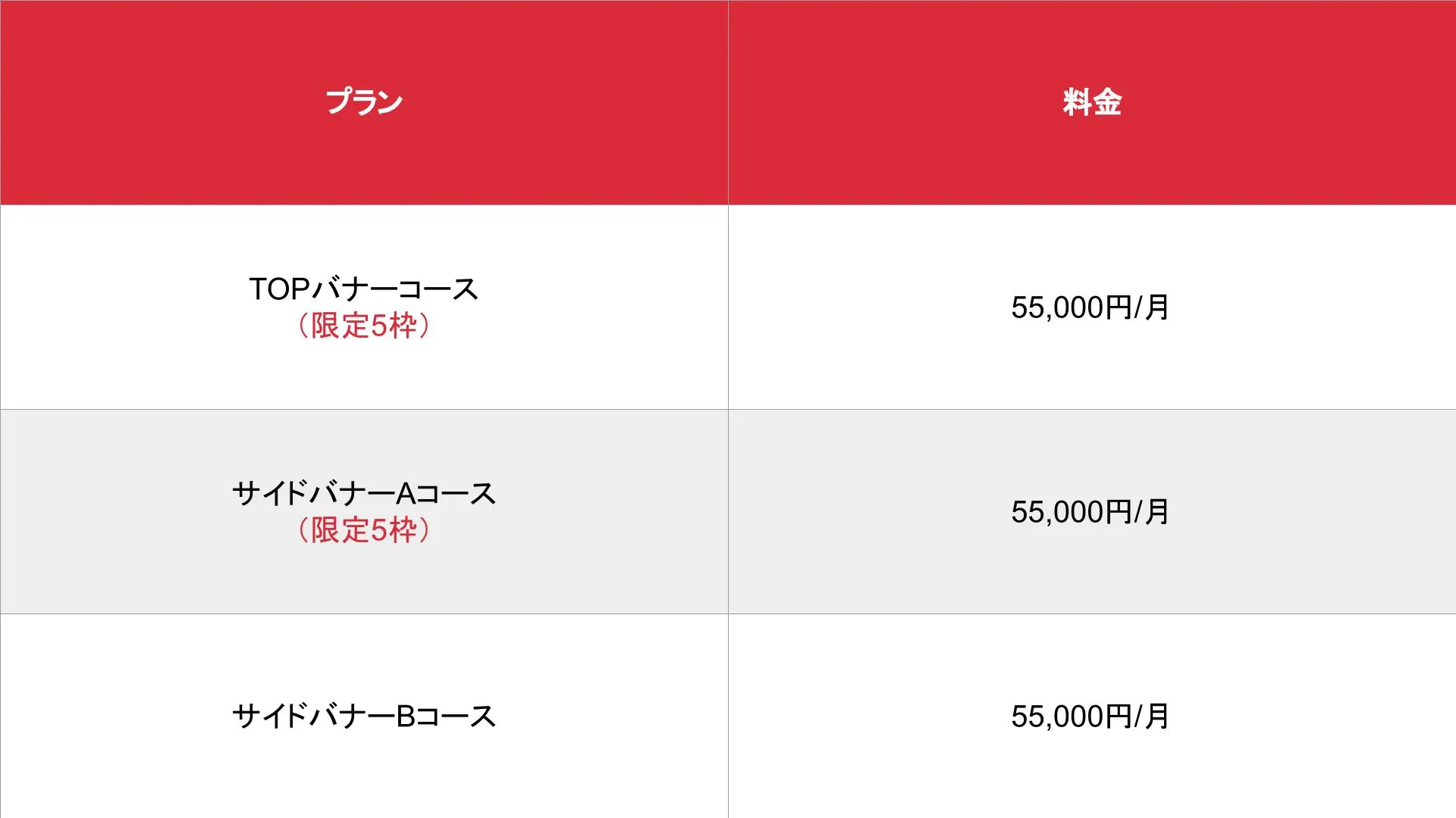 媒体名_基本_料金表