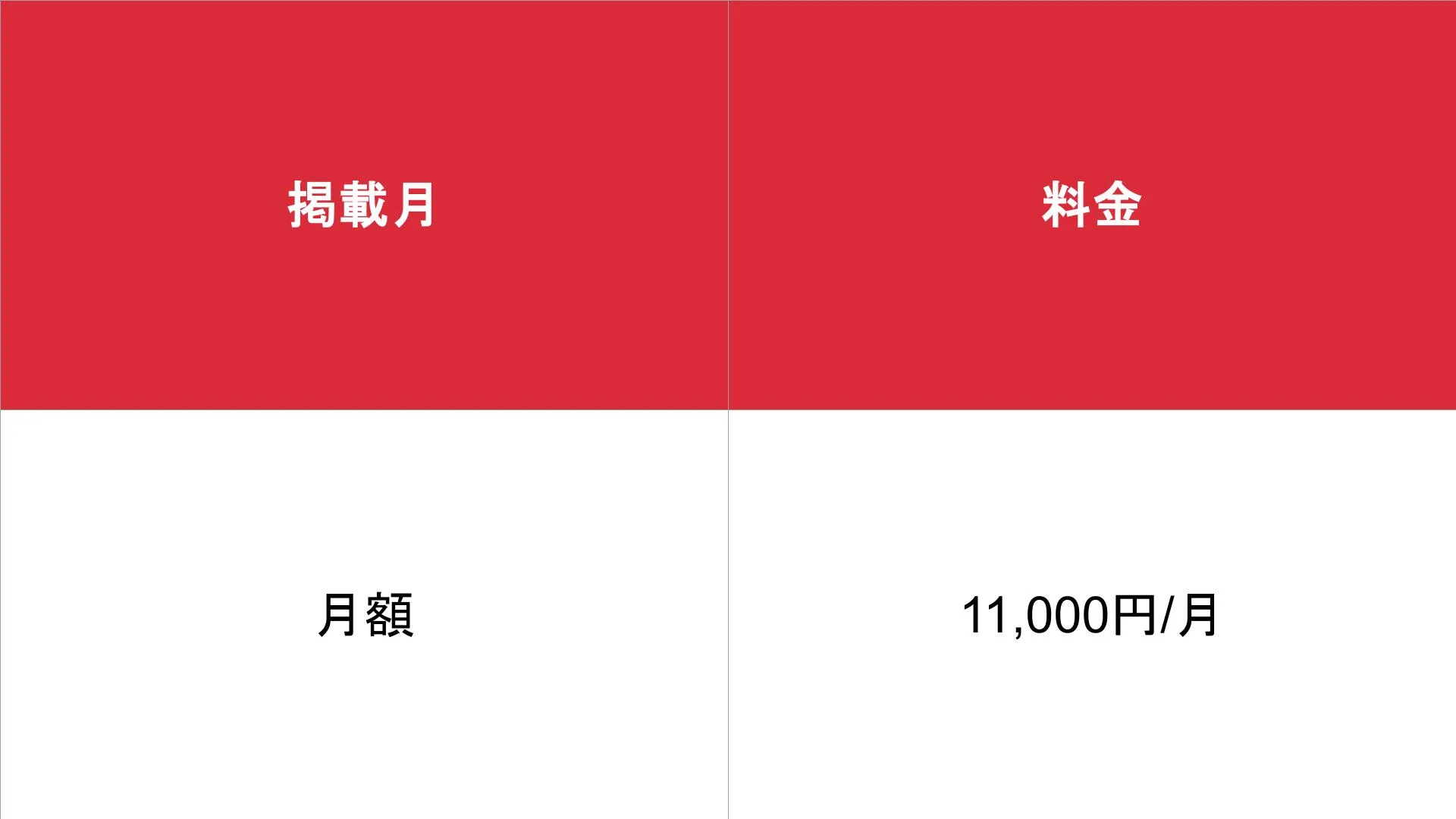 媒体名_基本_料金表