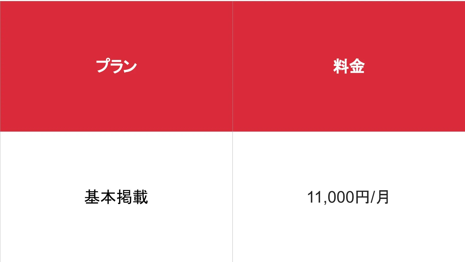 媒体名_基本_料金表