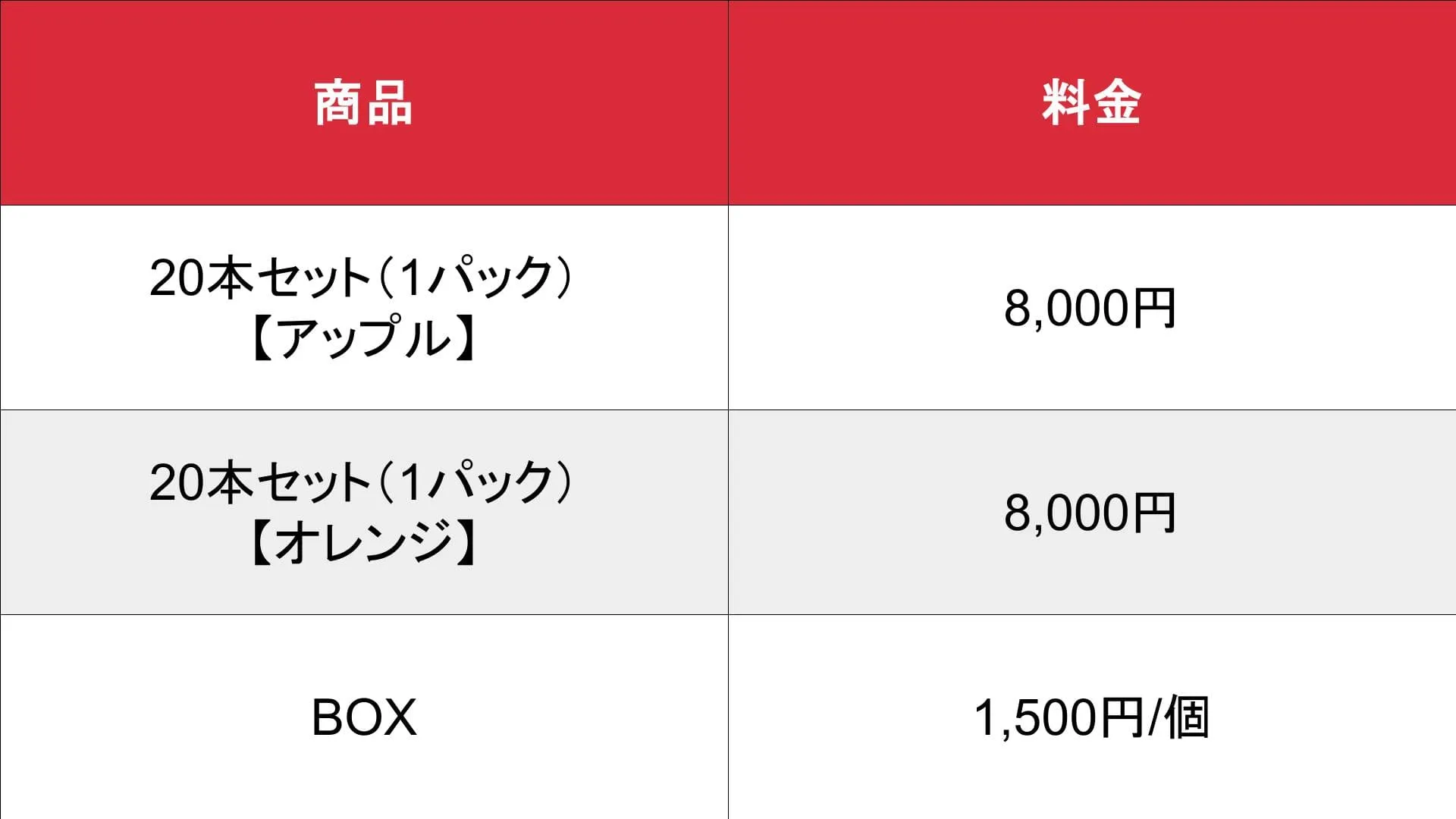 テキーラ注射_基本料金