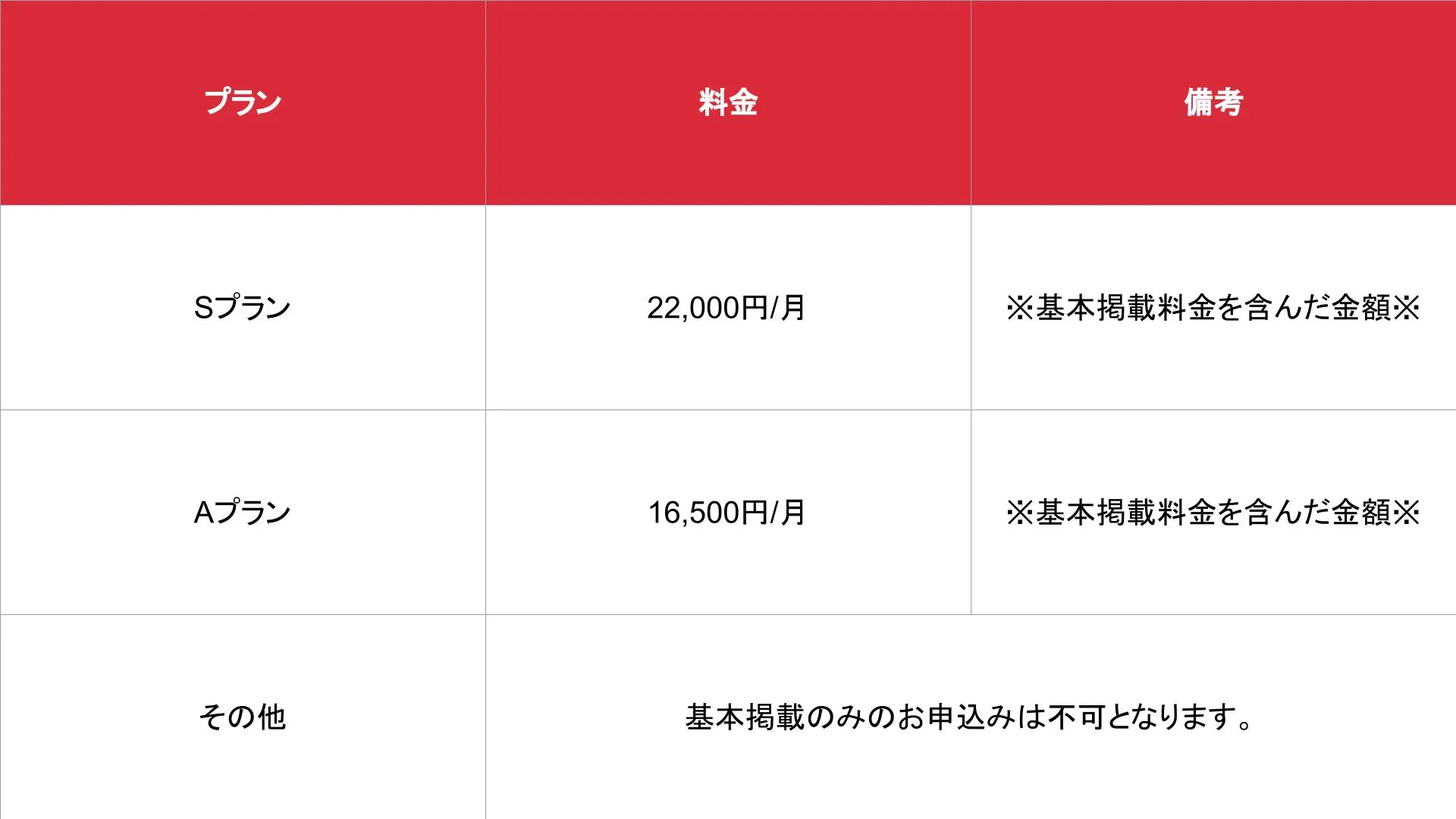 媒体名_基本_料金表
